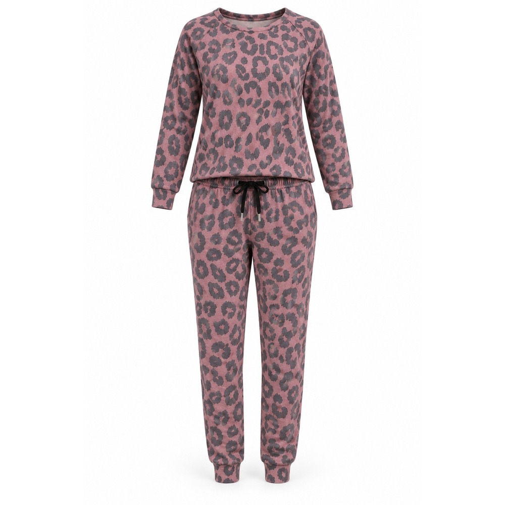 Lark + Grey Leopard Print 2-Piece Pajama Lounge Set | NWT